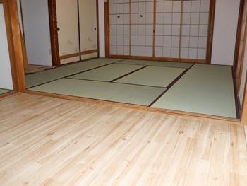 和室は下地補修し、畳を新しくしました