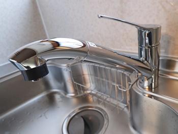 シャワーホース付き水栓は、シンク内掃除の時に便利です